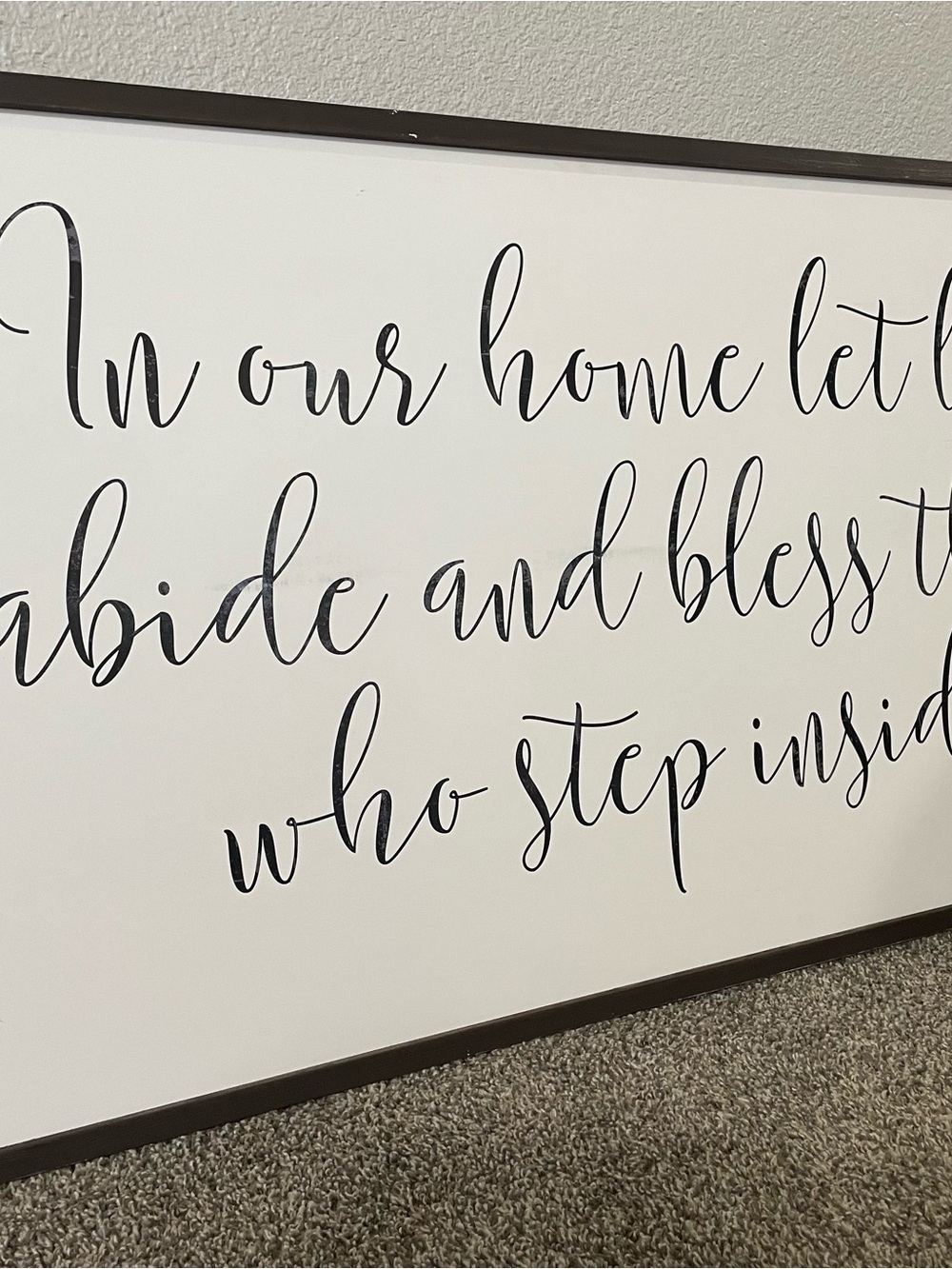 Classic Script Wall Sign - Black on White